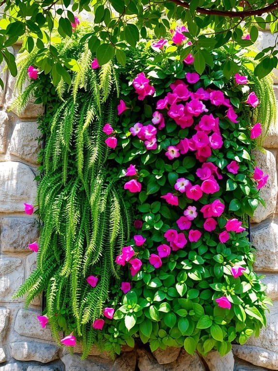 lush vertical plant installation