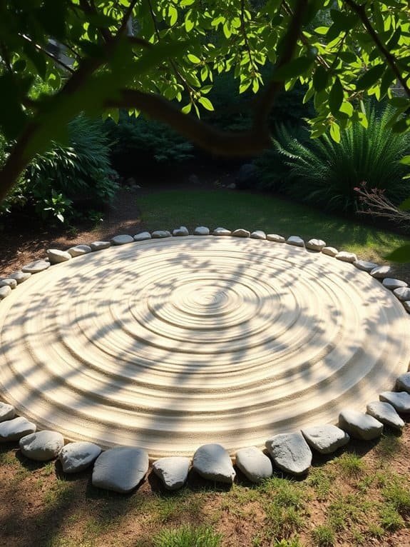 meditation in sand circle