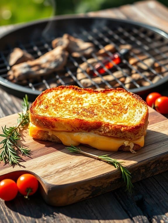 melted cheese between bread