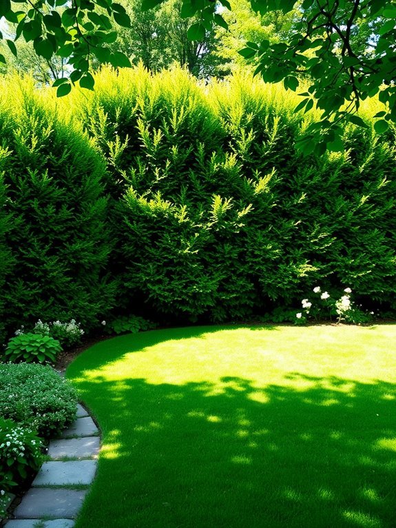 natural boundary using shrubs