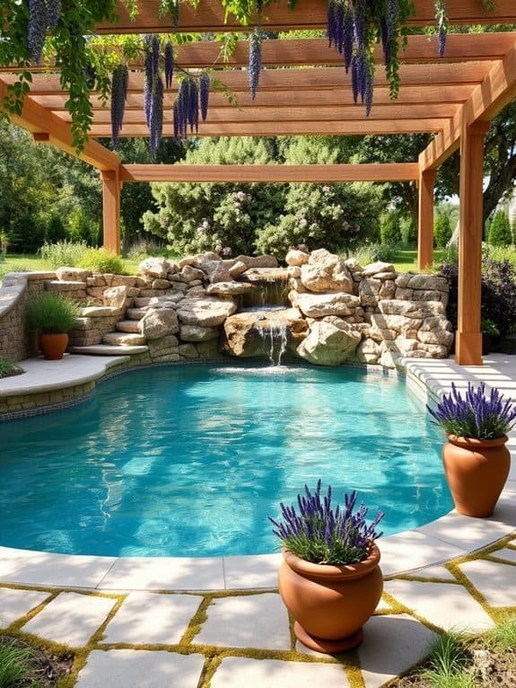 natural textured pool area