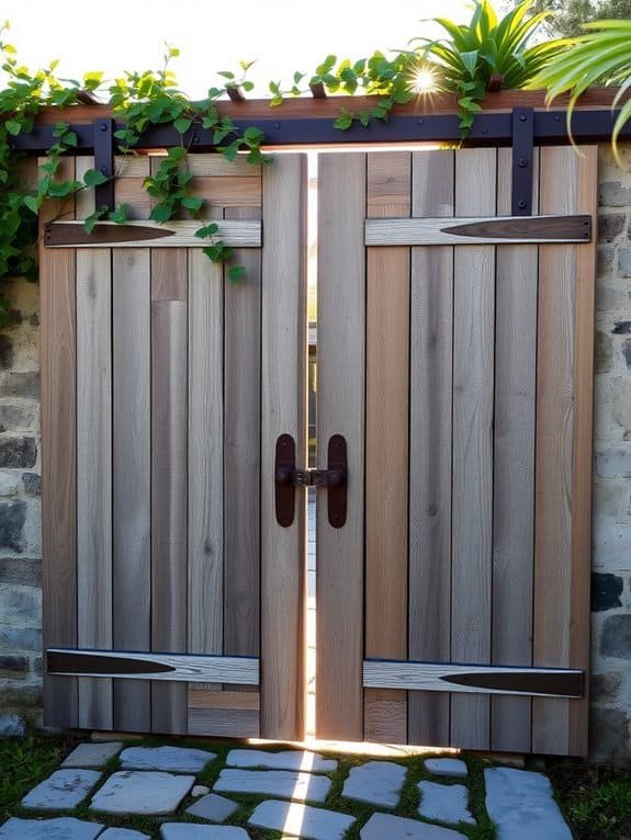 natural timber entryway gate