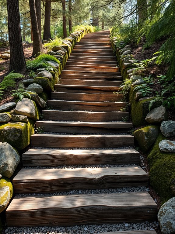 natural timber staircase design