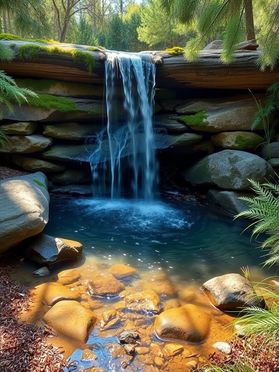 natural wooden water feature