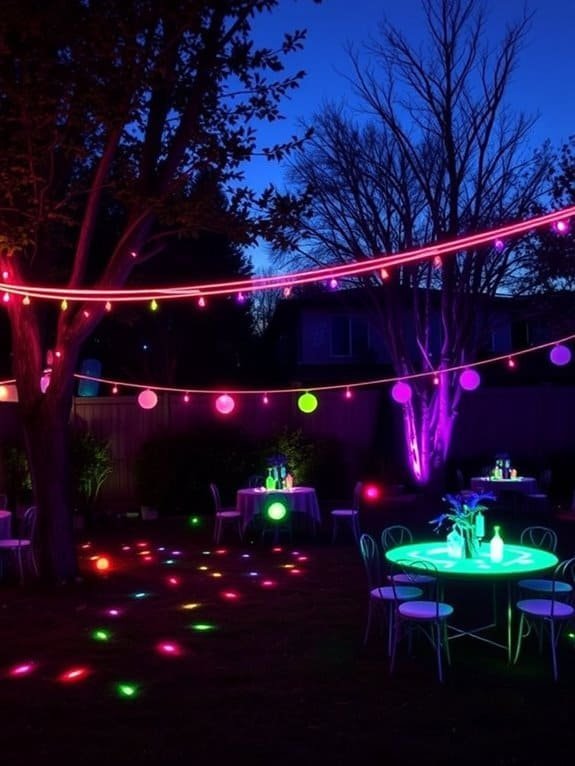 neon illuminated nighttime celebration