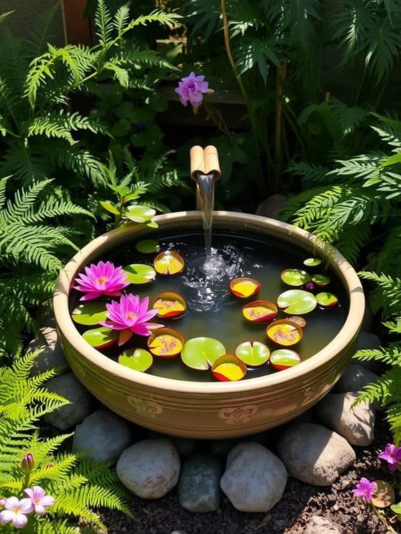 outdoor aquatic plant display