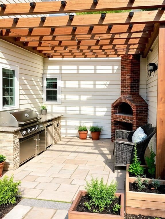 outdoor cooking area setup