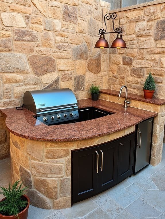 outdoor cooking entertainment space