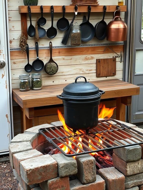 outdoor cooking setup area