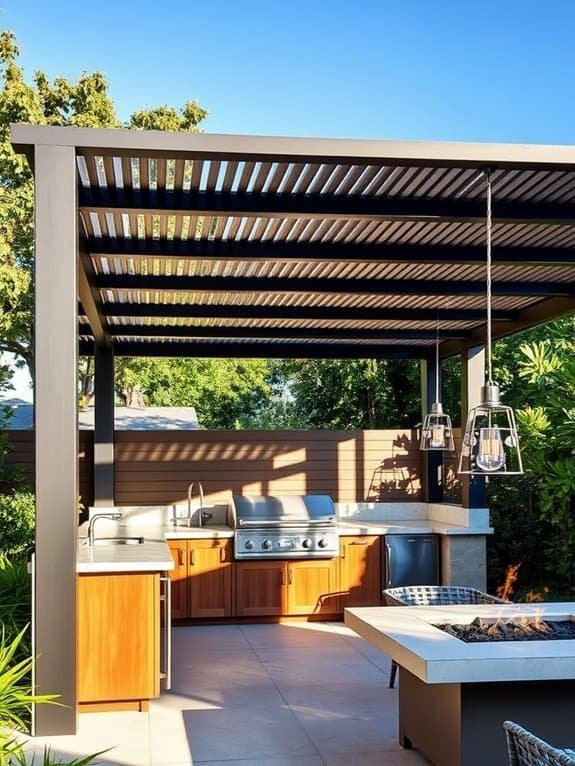 outdoor cooking space structure