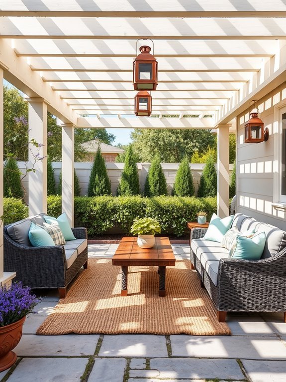 outdoor cozy lounge space