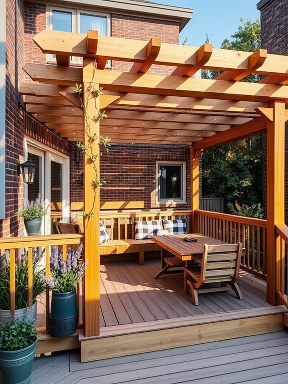 outdoor deck with pergola
