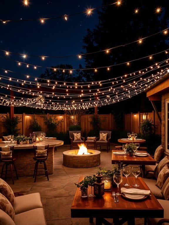 outdoor dining experience illuminated