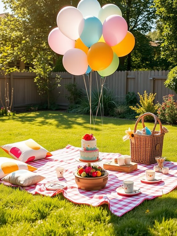 outdoor gathering with food