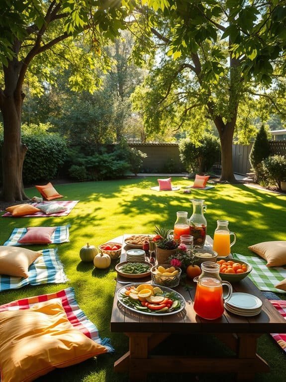 outdoor gathering with food