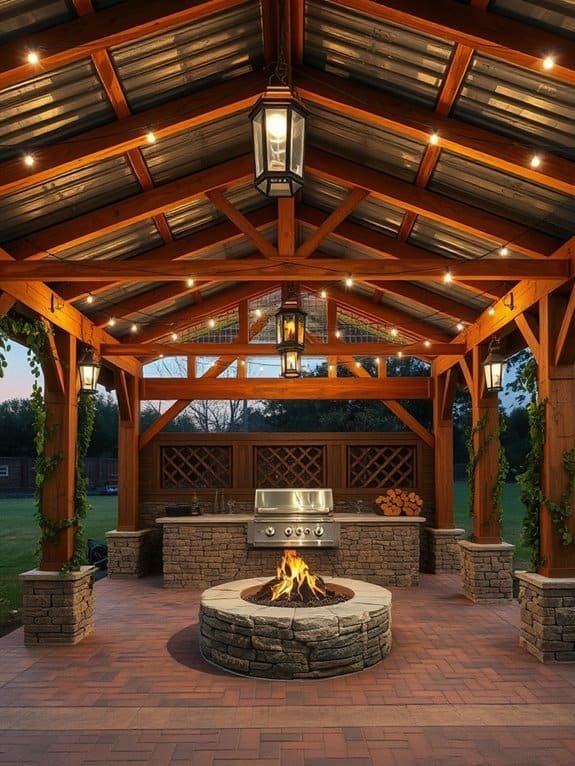 outdoor grilling gathering space