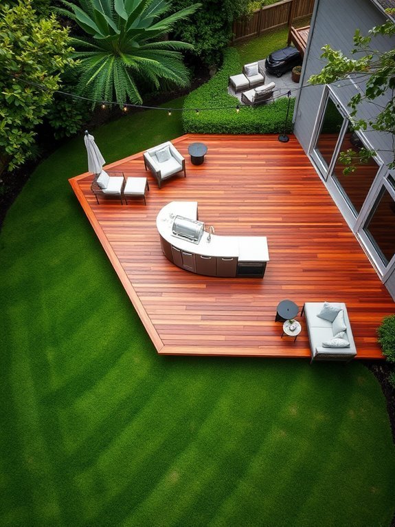 outdoor kitchen floating deck