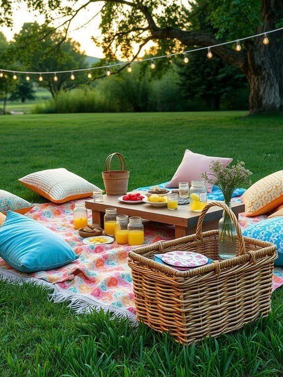 outdoor meal on grass