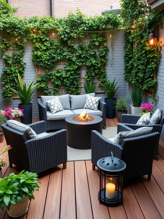 outdoor seating and decor