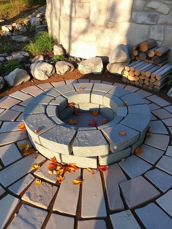 outdoor stone fire pit