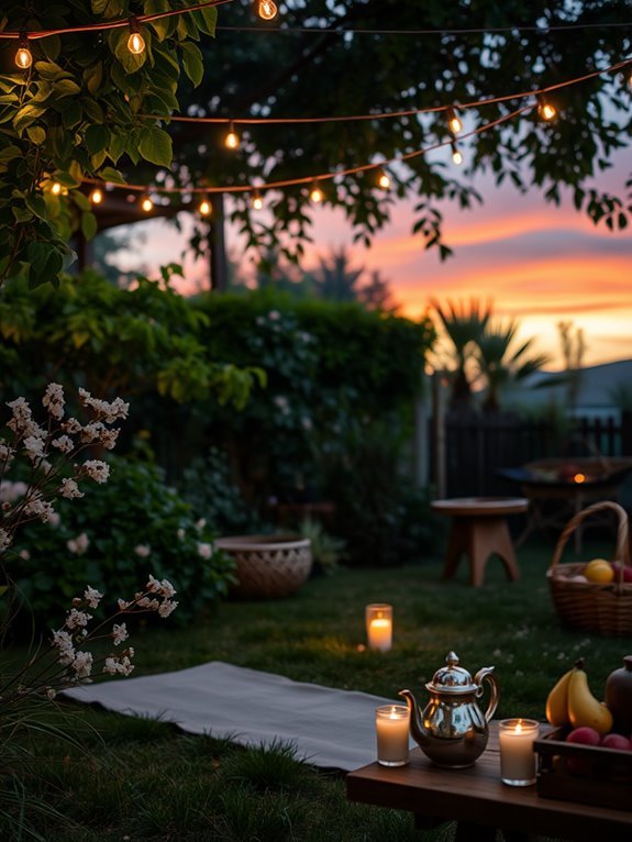 outdoor yoga in garden