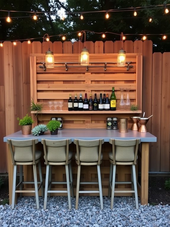 pallet wood outdoor bar