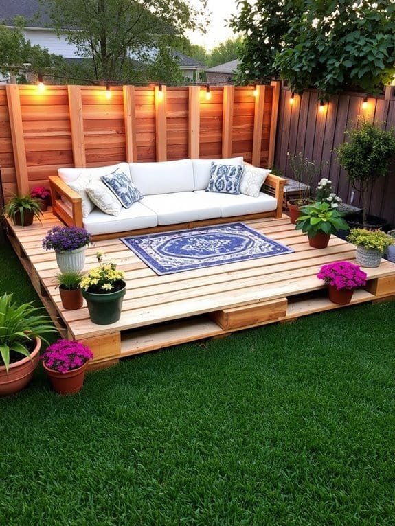 pallets transformed into deck