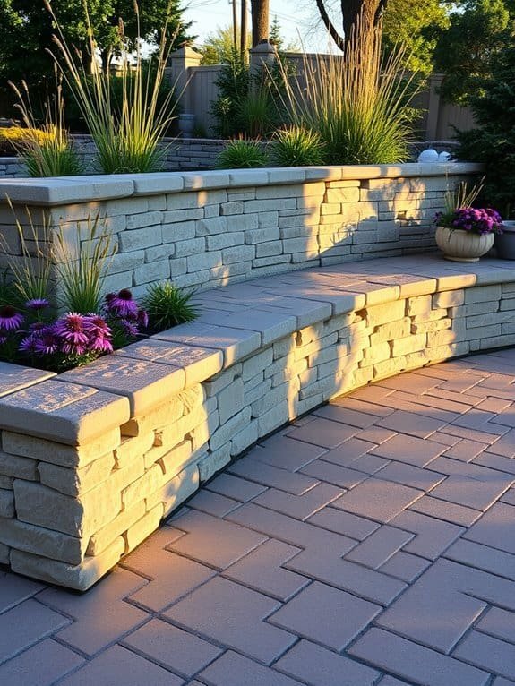 paver constructed seating walls