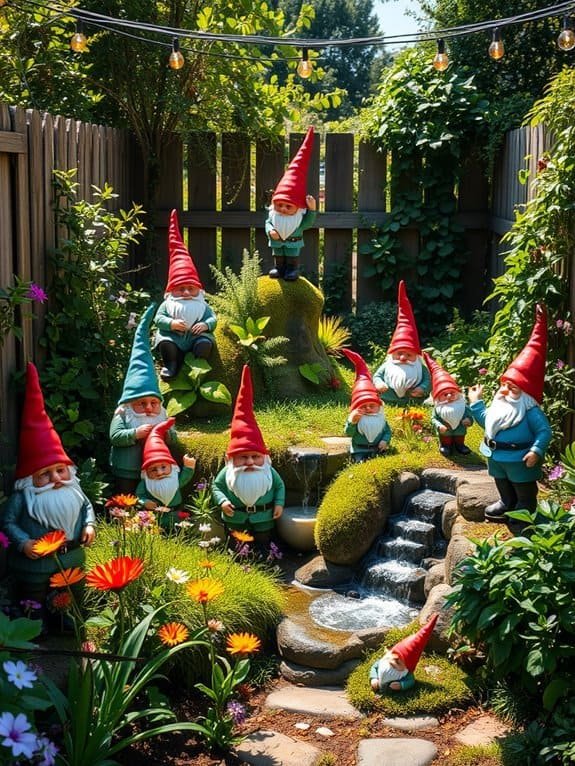 playful enchanted garden figures