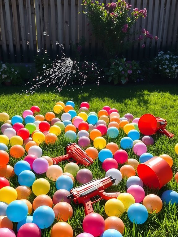 playful outdoor water battle