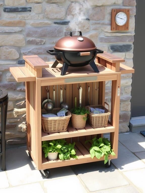 portable compact barbecue cart