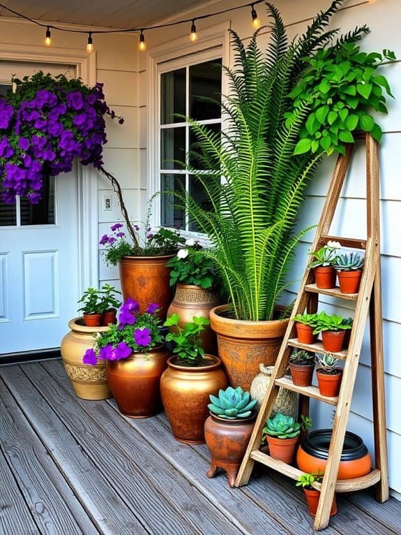 potted plant showcase arrangements