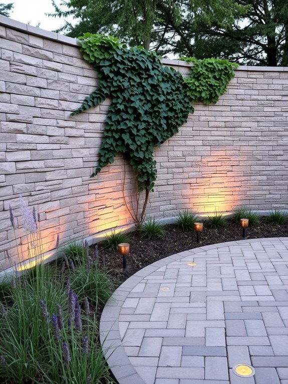 privacy through paver walls