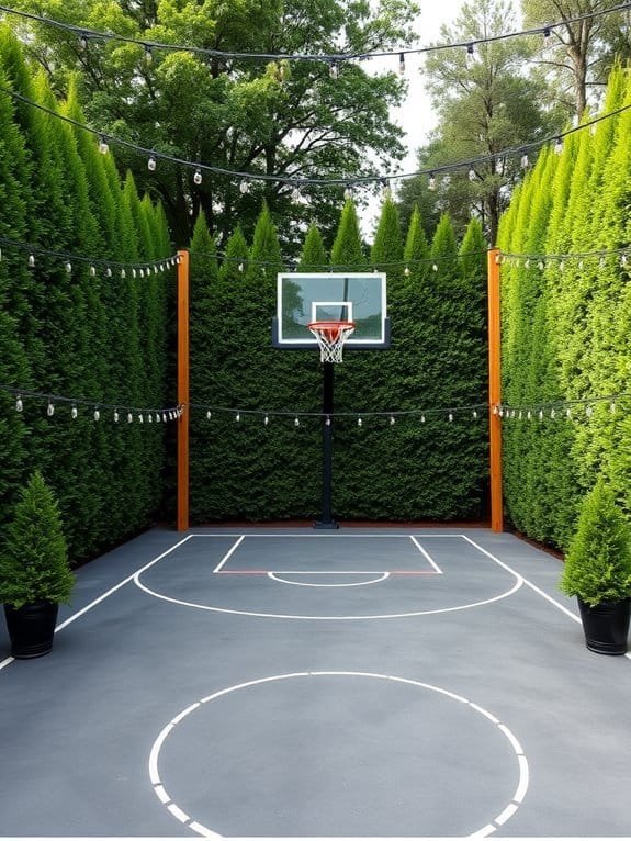 private enclosed basketball court