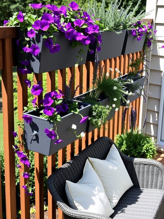 rail mounted planter boxes