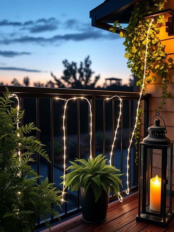 railing decoration with lights