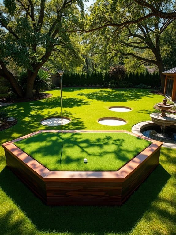 raised golf tee area