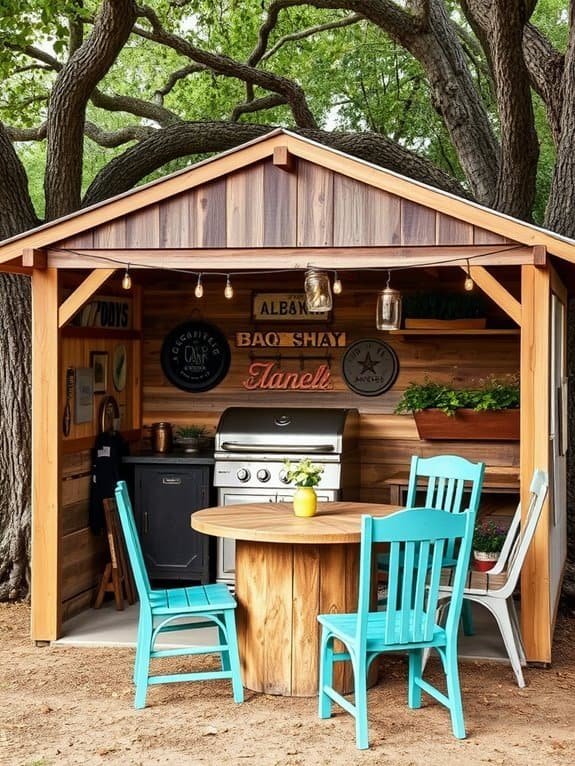 reclaimed wood outdoor grill