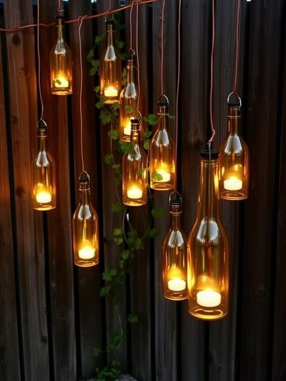 recycled wine bottle lanterns