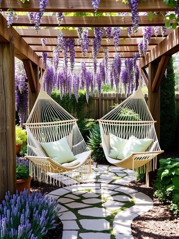 relaxing outdoor hammock area