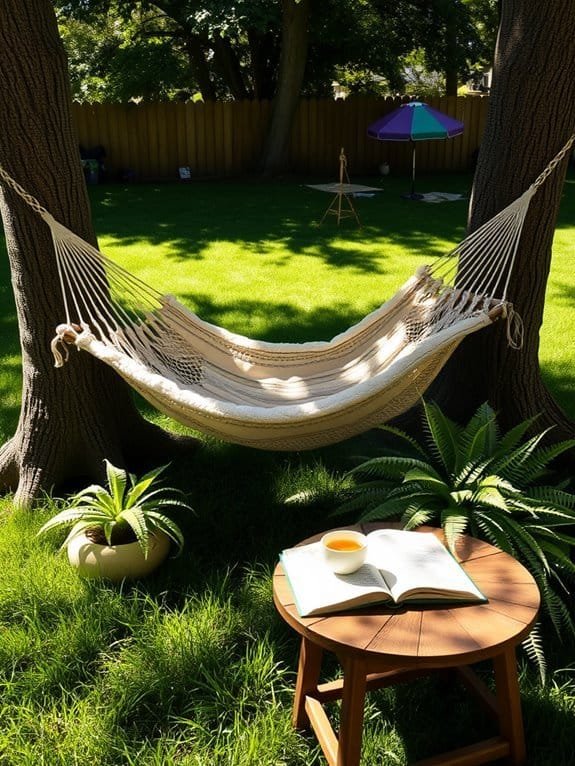 relaxing outdoor hammock space