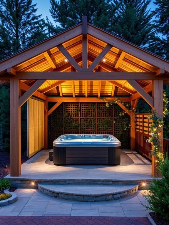 relaxing outdoor spa shelters