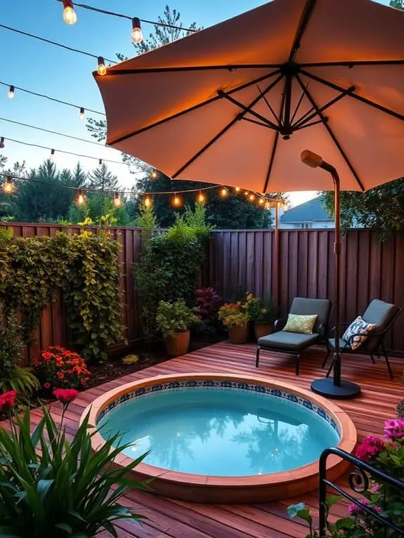 relaxing poolside lounge area