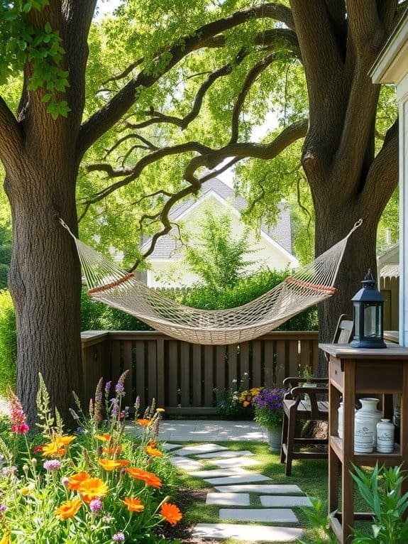 relaxing woven hammock escape