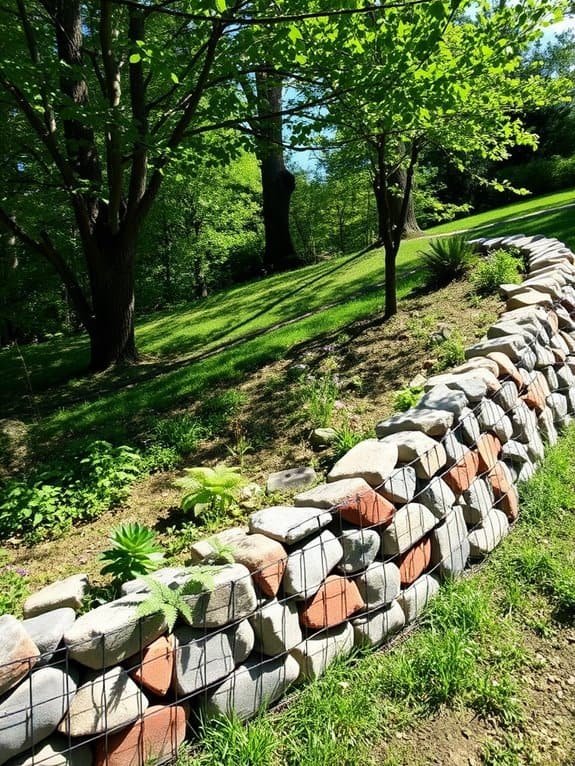 rock filled wire mesh structures