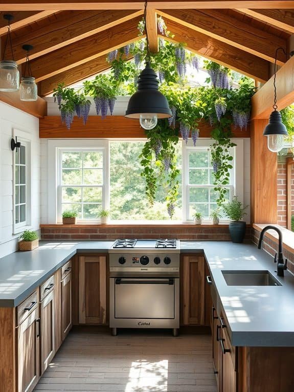 rustic outdoor cooking space