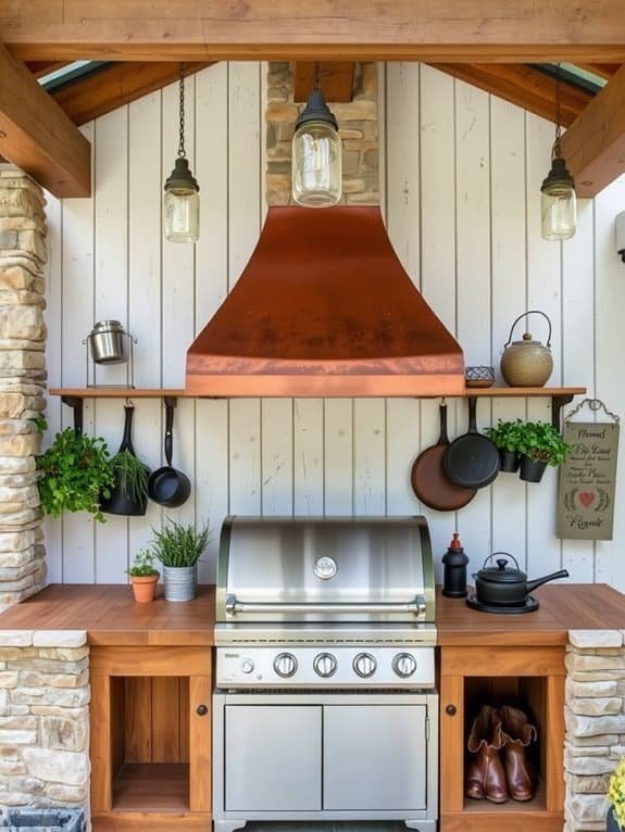 rustic outdoor grilling spaces