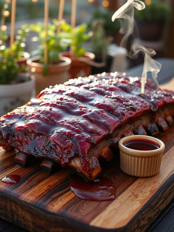 savory ribs with sauce