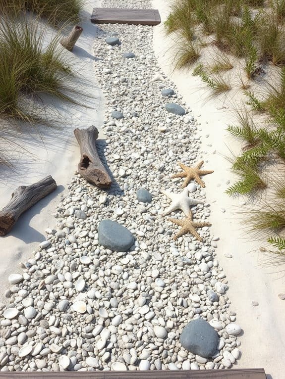 seashell lined coastal trails