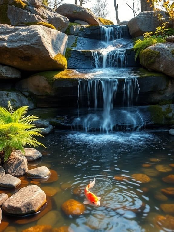 serene cascading stone feature